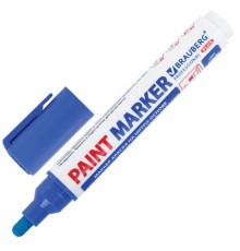 Маркер-краска лаковый (paint marker) 6 мм, СИНИЙ, НИТРО-ОСНОВА, BRAUBERG PROFESSIONAL PLUS EXTRA, 151453