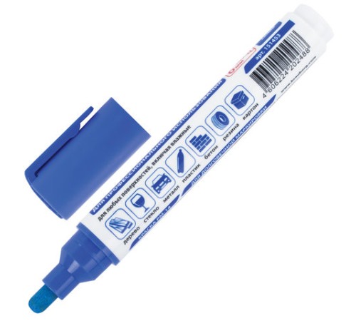 Маркер-краска лаковый (paint marker) 6 мм, СИНИЙ, НИТРО-ОСНОВА, BRAUBERG PROFESSIONAL PLUS EXTRA, 151453 Маркер-краска лаковый (paint marker) 6 мм, СИНИЙ, НИТРО-ОСНОВА, BRAUBERG PROFESSIONAL PLUS EXTRA, 151453