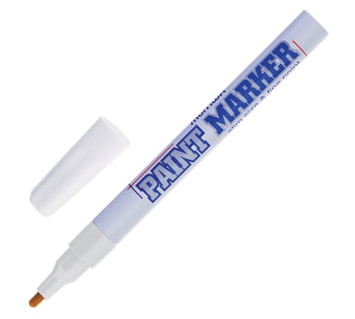 Маркер-краска лаковый (paint marker) MUNHWA "Slim", 2 мм, БЕЛЫЙ, нитро-основа, алюминиевый корпус, SPM-05 Маркер-краска лаковый (paint marker) MUNHWA "Slim", 2 мм, БЕЛЫЙ, нитро-основа, алюминиевый корпус, SPM-05