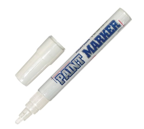 Маркер-краска лаковый (paint marker) MUNHWA, 4 мм, БЕЛЫЙ, нитро-основа, алюминиевый корпус, PM-05 Маркер-краска лаковый (paint marker) MUNHWA, 4 мм, БЕЛЫЙ, нитро-основа, алюминиевый корпус, PM-05
