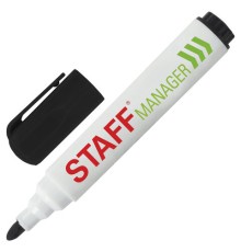 Маркер стираемый для белой доски ЧЕРНЫЙ, STAFF 