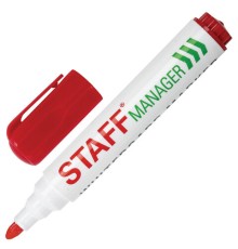 Маркер стираемый для белой доски КРАСНЫЙ, STAFF 