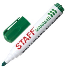 Маркер стираемый для белой доски ЗЕЛЕНЫЙ, STAFF 