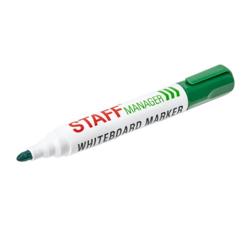 Маркер стираемый для белой доски ЗЕЛЕНЫЙ, STAFF "Manager" WBM-491, 5 мм, с клипом, 151494 Маркер стираемый для белой доски ЗЕЛЕНЫЙ, STAFF "Manager" WBM-491, 5 мм, с клипом, 151494