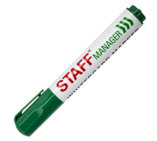 Маркер стираемый для белой доски ЗЕЛЕНЫЙ, STAFF "Manager" WBM-491, 5 мм, с клипом, 151494 Маркер стираемый для белой доски ЗЕЛЕНЫЙ, STAFF "Manager" WBM-491, 5 мм, с клипом, 151494