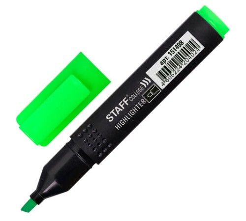 Текстовыделитель STAFF College "STICK HL-497", ЗЕЛЕНЫЙ, 1-4 мм, 151498