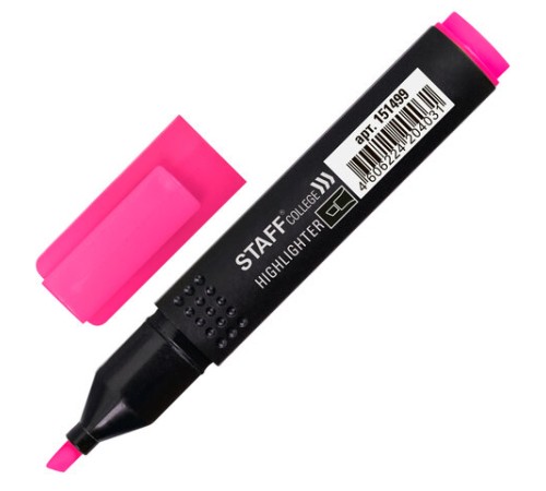Текстовыделитель STAFF College "STICK HL-497", РОЗОВЫЙ, 1-4 мм, 151499
