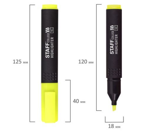 Набор текстовыделителей 4 шт., АССОРТИ, STAFF 