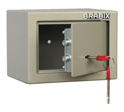 Сейф мебельный BRABIX "D-14m", 145х200х150 мм, 3 кг, ключевой замок, крепление к стене, 291160