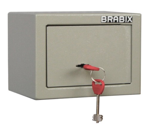 Сейф мебельный BRABIX "D-14m", 145х200х150 мм, 3 кг, ключевой замок, крепление к стене, 291160