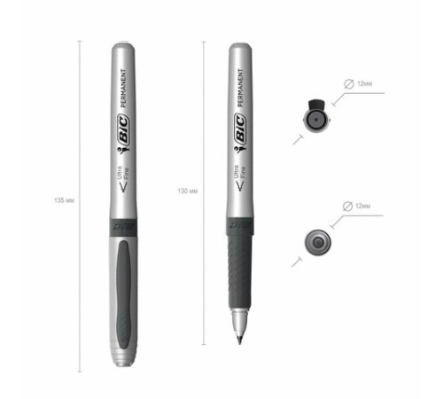 Маркер перманентный BIC "Intensity Ultra Fine", ЧЕРНЫЙ, тонкий наконечник 0,8 мм, 8290801