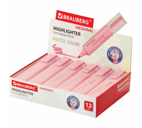 Текстовыделитель BRAUBERG "ORIGINAL PASTEL", ПАСТЕЛЬНЫЙ РОЗОВЫЙ, линия 1-5 мм, 151693 Текстовыделитель BRAUBERG "ORIGINAL PASTEL", ПАСТЕЛЬНЫЙ РОЗОВЫЙ, линия 1-5 мм, 151693