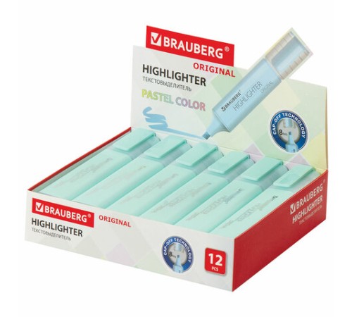 Текстовыделитель BRAUBERG "ORIGINAL PASTEL", БИРЮЗОВЫЙ, линия 1-5 мм, 151694 Текстовыделитель BRAUBERG "ORIGINAL PASTEL", БИРЮЗОВЫЙ, линия 1-5 мм, 151694