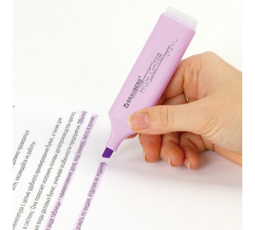Текстовыделитель BRAUBERG "ORIGINAL PASTEL", ЛАВАНДОВЫЙ, линия 1-5 мм, 151695 Текстовыделитель BRAUBERG "ORIGINAL PASTEL", ЛАВАНДОВЫЙ, линия 1-5 мм, 151695