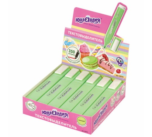 Текстовыделитель ЮНЛАНДИЯ "COLORSTAR PASTEL", МЯТА, линия 1-4 мм, 151711