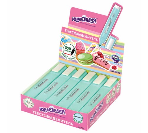 Текстовыделитель ЮНЛАНДИЯ "COLORSTAR PASTEL", БИРЮЗОВЫЙ, линия 1-4 мм, 151713