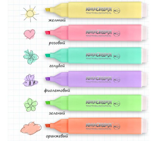 Набор текстовыделителей ЮНЛАНДИЯ 6 шт., АССОРТИ, "COLORSTAR PASTEL", линия 1-4 мм, 151717 Набор текстовыделителей ЮНЛАНДИЯ 6 шт., АССОРТИ, "COLORSTAR PASTEL", линия 1-4 мм, 151717