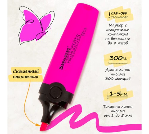 Набор текстовыделителей BRAUBERG 6 шт., АССОРТИ, "DELTA", линия 1-5 мм, 151728 Набор текстовыделителей BRAUBERG 6 шт., АССОРТИ, "DELTA", линия 1-5 мм, 151728