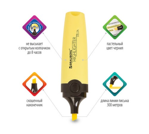 Набор текстовыделителей 12 ЦВЕТОВ на подставке, BRAUBERG 