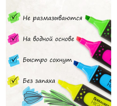 Набор текстовыделителей BRAUBERG 4 шт., АССОРТИ, "EXTRA", прорезиненный корпус, линия 1-5 мм, 151746 Набор текстовыделителей BRAUBERG 4 шт., АССОРТИ, "EXTRA", прорезиненный корпус, линия 1-5 мм, 151746