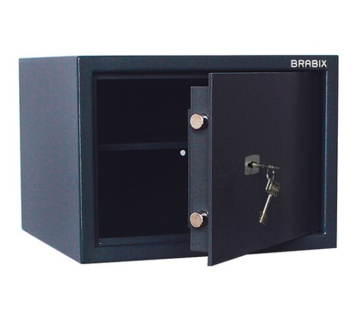 Сейф BRABIX "КМ-310", 310х430х375 мм, 20 кг, ключевой замок + полка, крепление к стене, 291166 Сейф BRABIX "КМ-310", 310х430х375 мм, 20 кг, ключевой замок + полка, крепление к стене, 291166