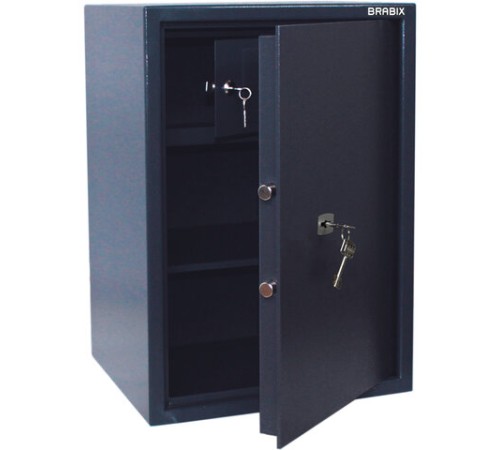 Сейф BRABIX "КМ-620Т", 620х430х375 мм, 35 кг, ключевой замок + полка, трейзер, крепление к стене, 291167 Сейф BRABIX "КМ-620Т", 620х430х375 мм, 35 кг, ключевой замок + полка, трейзер, крепление к стене, 291167