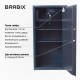 Сейф BRABIX "КМ-900Т", 900х470х400 мм, 51 кг, ключевой замок + 2 полки, трейзер, крепление к стене, 291168