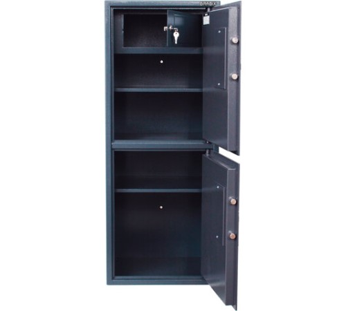Сейф BRABIX "КМ-1200Т/2", 1200х475х400 мм, 76 кг, 2 отделения, ключевой замок, трейзер, крепление к стене, 291170