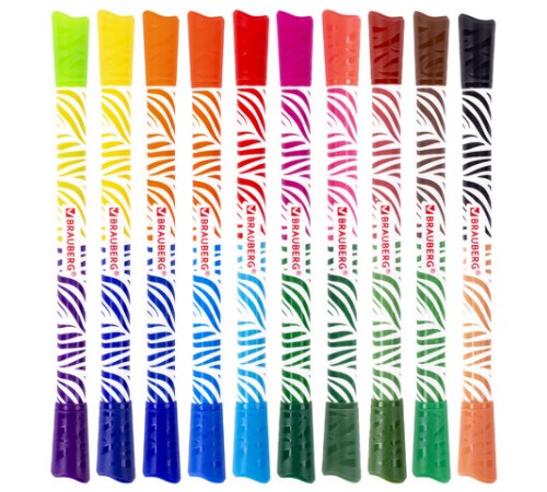 Фломастеры двусторонние утолщенные BRAUBERG "PREMIUM" "BI-COLOR", 10 шт., 20 цветов, двухцветные, вентилируемый колпачок, 151945 Фломастеры двусторонние утолщенные BRAUBERG "PREMIUM" "BI-COLOR", 10 шт., 20 цветов, двухцветные, вентилируемый колпачок, 151945