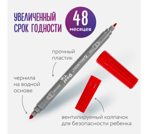 Фломастеры двусторонние BRAUBERG "PREMIUM" "DUAL-TIP", 10 шт., 10 цветов, два наконечника, картонная коробка с европодвесом, 151946 Фломастеры двусторонние BRAUBERG "PREMIUM" "DUAL-TIP", 10 шт., 10 цветов, два наконечника, картонная коробка с европодвесом, 151946