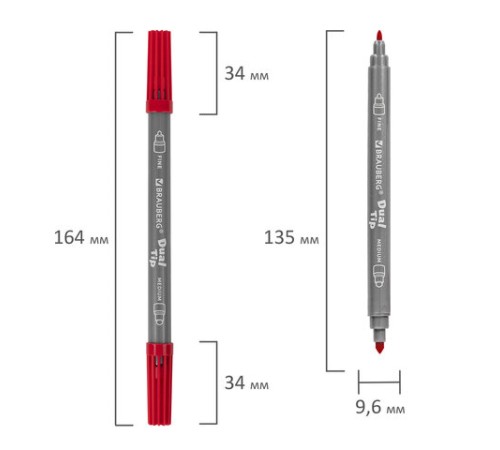 Фломастеры двусторонние BRAUBERG "PREMIUM" "DUAL-TIP", 10 шт., 10 цветов, два наконечника, картонная коробка с европодвесом, 151946 Фломастеры двусторонние BRAUBERG "PREMIUM" "DUAL-TIP", 10 шт., 10 цветов, два наконечника, картонная коробка с европодвесом, 151946