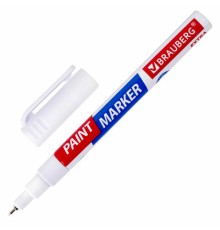 Маркер-краска лаковый EXTRA (paint marker) 1 мм, БЕЛЫЙ, УСИЛЕННАЯ НИТРО-ОСНОВА, BRAUBERG, 151959