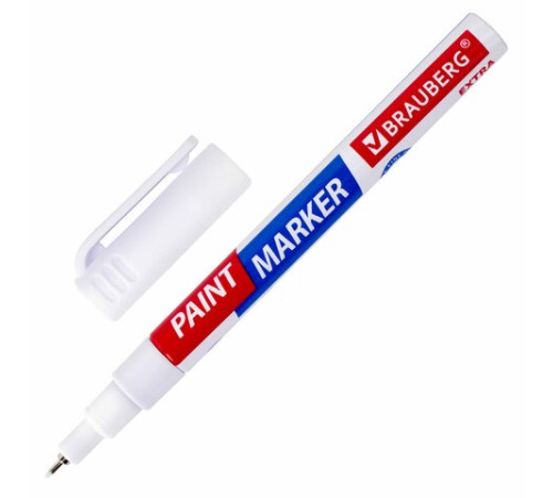 Маркер-краска лаковый EXTRA (paint marker) 1 мм, БЕЛЫЙ, УСИЛЕННАЯ НИТРО-ОСНОВА, BRAUBERG, 151959 Маркер-краска лаковый EXTRA (paint marker) 1 мм, БЕЛЫЙ, УСИЛЕННАЯ НИТРО-ОСНОВА, BRAUBERG, 151959