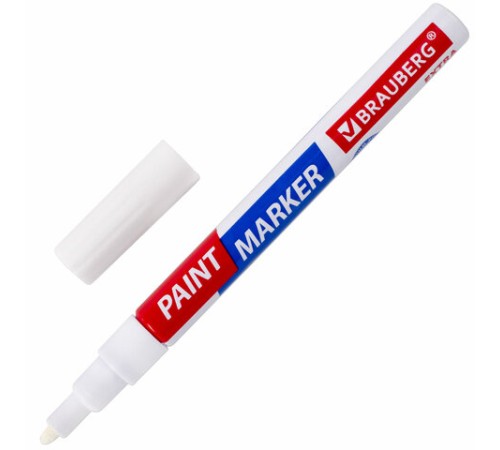 Маркер-краска лаковый EXTRA (paint marker) 2 мм, БЕЛЫЙ, УСИЛЕННАЯ НИТРО-ОСНОВА, BRAUBERG, 151967 Маркер-краска лаковый EXTRA (paint marker) 2 мм, БЕЛЫЙ, УСИЛЕННАЯ НИТРО-ОСНОВА, BRAUBERG, 151967