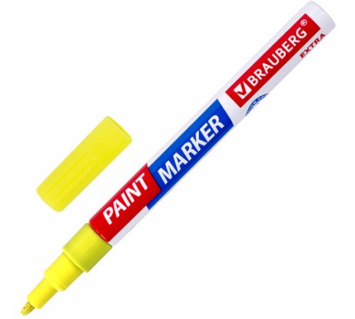 Маркер-краска лаковый EXTRA (paint marker) 2 мм, ЖЕЛТЫЙ, УСИЛЕННАЯ НИТРО-ОСНОВА, BRAUBERG, 151973 Маркер-краска лаковый EXTRA (paint marker) 2 мм, ЖЕЛТЫЙ, УСИЛЕННАЯ НИТРО-ОСНОВА, BRAUBERG, 151973
