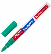 Маркер-краска лаковый EXTRA (paint marker) 2 мм, ЗЕЛЕНЫЙ, УСИЛЕННАЯ НИТРО-ОСНОВА, BRAUBERG, 151974