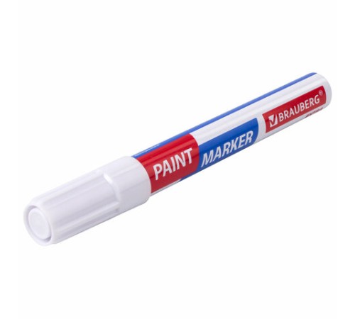 Маркер-краска лаковый EXTRA (paint marker) 4 мм, БЕЛЫЙ, УСИЛЕННАЯ НИТРО-ОСНОВА, BRAUBERG, 151978 Маркер-краска лаковый EXTRA (paint marker) 4 мм, БЕЛЫЙ, УСИЛЕННАЯ НИТРО-ОСНОВА, BRAUBERG, 151978