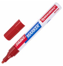 Маркер-краска лаковый EXTRA (paint marker) 4 мм, КРАСНЫЙ, УСИЛЕННАЯ НИТРО-ОСНОВА, BRAUBERG, 151980