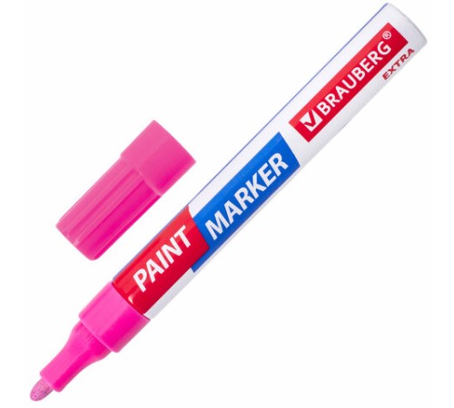 Маркер-краска лаковый EXTRA (paint marker) 4 мм, РОЗОВЫЙ, УСИЛЕННАЯ НИТРО-ОСНОВА, BRAUBERG, 151986 Маркер-краска лаковый EXTRA (paint marker) 4 мм, РОЗОВЫЙ, УСИЛЕННАЯ НИТРО-ОСНОВА, BRAUBERG, 151986