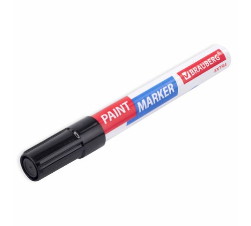 Маркер-краска лаковый EXTRA (paint marker) 4 мм, НАБОР 2 цвета, БЕЛЫЙ/ЧЕРНЫЙ, УСИЛЕННАЯ НИТРО-ОСНОВА, BRAUBERG, 151998