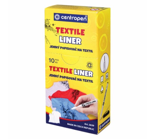 Маркер для ткани ЧЕРНЫЙ CENTROPEN "Textile Liner", игольчатый наконечник, 0,6-0,8 мм, 2639, 5 2639 0112 Маркер для ткани ЧЕРНЫЙ CENTROPEN "Textile Liner", игольчатый наконечник, 0,6-0,8 мм, 2639, 5 2639 0112