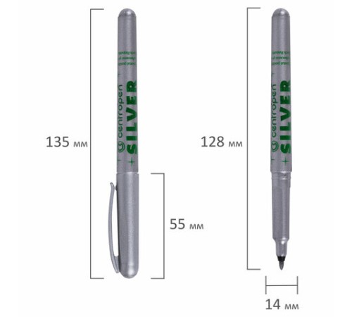Маркер для декорирования СЕРЕБРЯНЫЙ CENTROPEN, круглый наконечник, 1 мм, 2670, 6 2670 0194 Маркер для декорирования СЕРЕБРЯНЫЙ CENTROPEN, круглый наконечник, 1 мм, 2670, 6 2670 0194