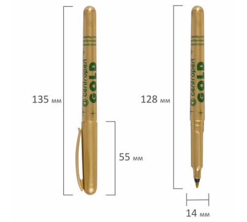 Маркер для декорирования ЗОЛОТОЙ CENTROPEN, круглый наконечник, 1 мм, 2670, 6 2670 0195 Маркер для декорирования ЗОЛОТОЙ CENTROPEN, круглый наконечник, 1 мм, 2670, 6 2670 0195