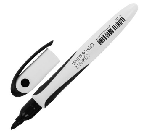Маркер стираемый для белой доски ЧЕРНЫЙ, BRAUBERG "SOFT LITE", 3 мм, резиновая вставка, 152103