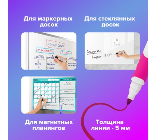 Маркеры стираемые для белой доски НАБОР 8 ЦВЕТОВ, BRAUBERG "SOFT", 5 мм, резиновая вставка, 152112 Маркеры стираемые для белой доски НАБОР 8 ЦВЕТОВ, BRAUBERG "SOFT", 5 мм, резиновая вставка, 152112