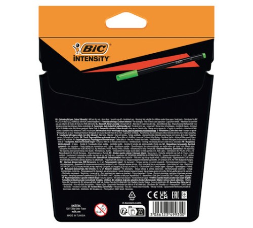 Фломастеры BIC "Intensity", 12 ЦВЕТОВ, вентилируемый колпачок, европодвес, 978004