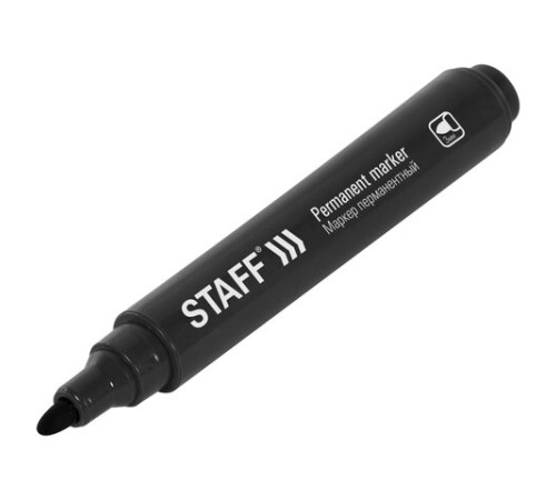 Маркер перманентный STAFF "Basic Budget PM-125", ЧЕРНЫЙ, круглый наконечник 3 мм, 152174 Маркер перманентный STAFF "Basic Budget PM-125", ЧЕРНЫЙ, круглый наконечник 3 мм, 152174