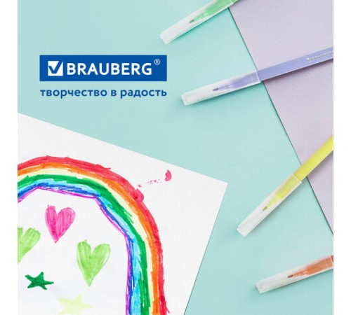 Фломастеры 6 неоновых + 6 пастельных, вентилируемый колпачок BRAUBERG "PREMIUM", картонная коробка, 152198 Фломастеры 6 неоновых + 6 пастельных, вентилируемый колпачок BRAUBERG "PREMIUM", картонная коробка, 152198