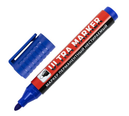 Маркер перманентный ULTRA MARKER, СИНИЙ, 3,5 мм, с клипом, BRAUBERG, 152206 Маркер перманентный ULTRA MARKER, СИНИЙ, 3,5 мм, с клипом, BRAUBERG, 152206
