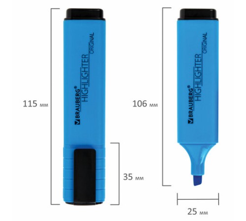 Набор текстовыделителей 6 ЦВЕТОВ, BRAUBERG "ORIGINAL NEON", линия письма 1-5 мм, 152216